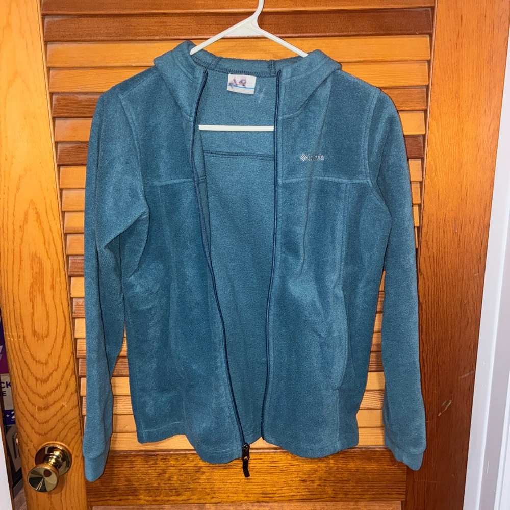 Columbia fleece jacket, hooded - kids size large (14/16)